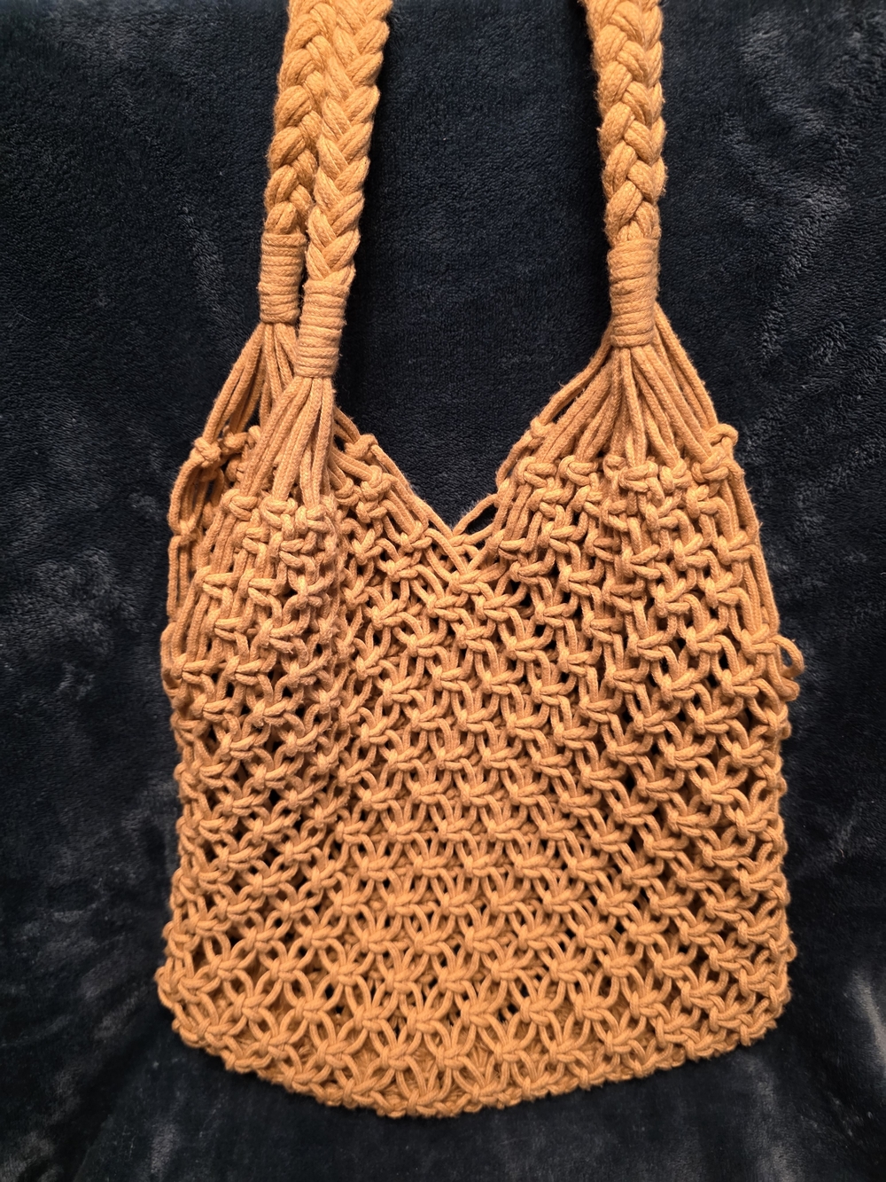 Handmade Macramé Tote Bag in Burnt Tan